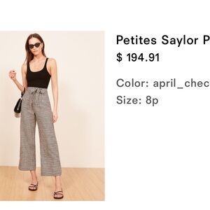 Reformation Checkered Wide Leg Pants